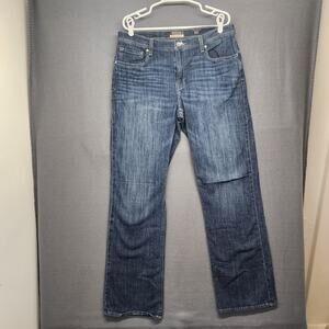 Reclaim Jeans Mens 35x33 Blue Dark Wash Regular Bootleg Cotton Blend Tagged 36L